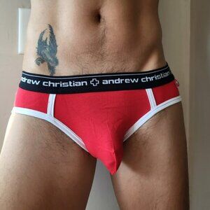 Andrew Christian Vintage Briefs Medium Red NEW